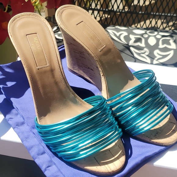 Aquazzura - Bangle Metallic Cork Wedge - Picture 2 of 6